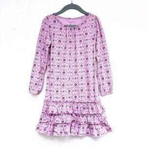 lavender ditsy floral ruffled dress